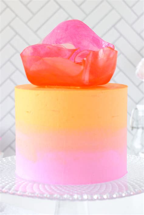 Tequila Sunrise Cake With An Isomalt Sail Bakes And Blunders