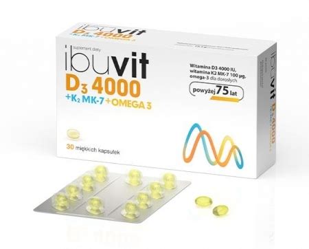 Ibuvit D3 4000 K2 MK 7 Omega 3 x 30 kapsułek Witamina K D