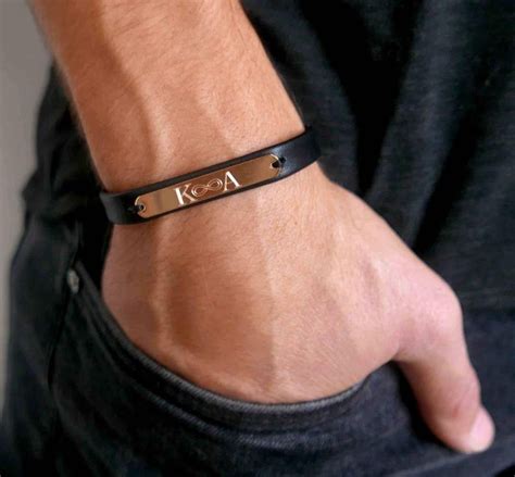 Men S Personalized Bracelet Men S Engraved Bracelet Etsy Bracelets