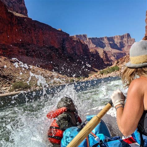 Premium Photo Close Up Of Woman Rafting In River By Grand Canyon