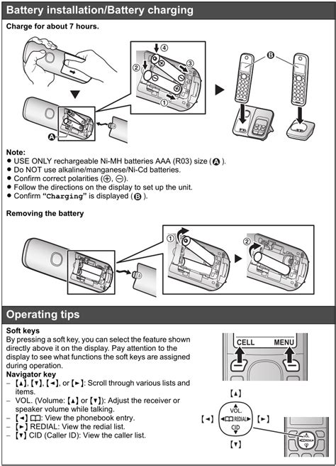 Panasonic cell bluetooth cordless phone User Guide