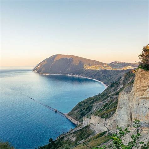 Beautiful sunset over the sea in Ancona, Italy