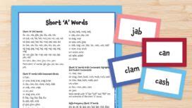 Short 'A' Words (Free Printable List and Teaching Ideas)