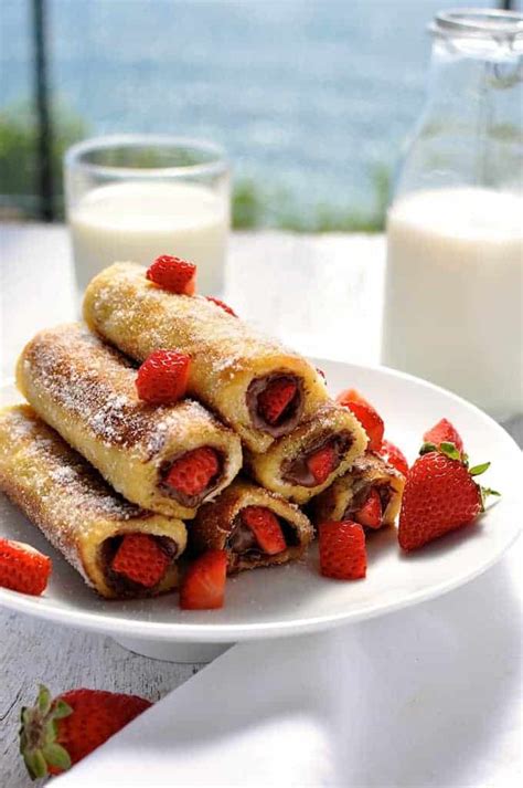 Strawberry Nutella French Toast Roll Ups | RecipeTin Eats