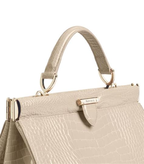 Womens Aspinal Of London Neutral Small Florence Frame Top Handle Bag