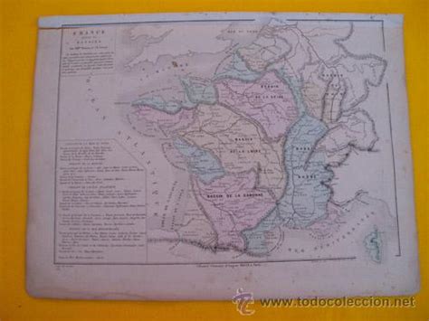 Antiguo Mapa Old Map France Divis E En Bassins By Drioux Leroy Ch