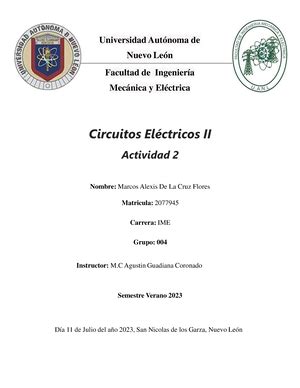 Practica 4 LAB DE Circuitos 2 Circuitos Eléctricos Ii Y Laboratorio