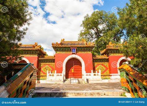 Beihai Park Scene Main Gate Of Buddhist Paradise Temple Stock Image