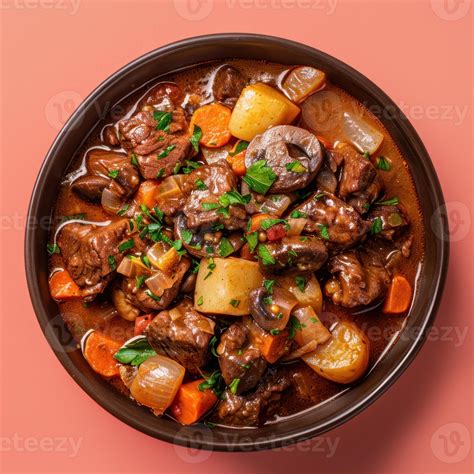 beef stew  carrots potatoes  mushrooms  stock photo