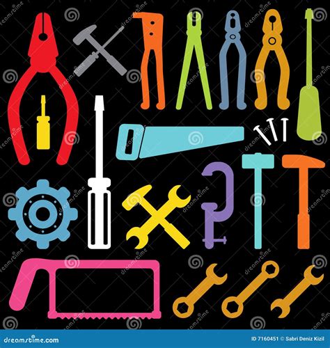 colorful tool icons vector stock illustrations  colorful tool