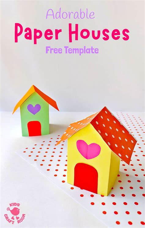 3d Paper House Craft Kids Craft Room