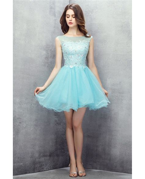 Cute Sky Blue Tulle Short Prom Dress #YH0110 $122 - GemGrace.com