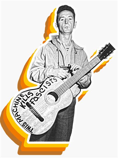 Woody Guthrie Sepia Folk Singer Songwriter Fan Art Sticker For Sale