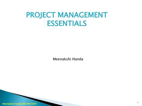 Ppt Project Management Essentials Powerpoint Presentation Free