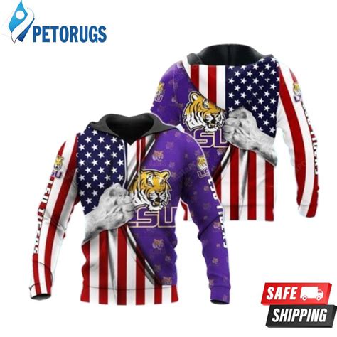 Lsu Tigers American Flag 3d Hoodie Peto Rugs