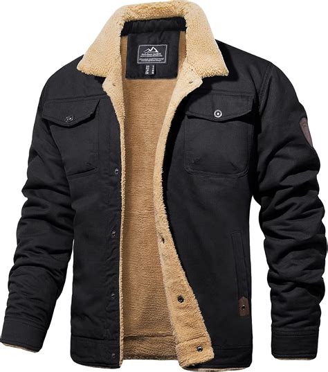 Buy Magcomsen Mens Cargo Jacket Cotton Thicken Lined Sherpa Jackets