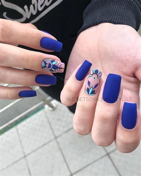 54 Cute Blue Matte Nail Designs For 2019 Nails C Blue Matte Nails