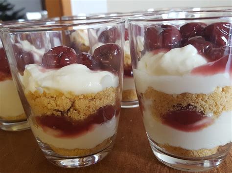 Kirsch Käsekuchen Dessert im Glas Kochen Gut kochengut de