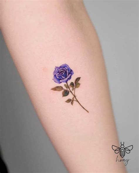 Top Blue And Purple Rose Tattoo In Cdgdbentre