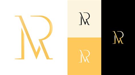 Golden Mr Monogram Letter Luxury Business Company Brand Logo Design