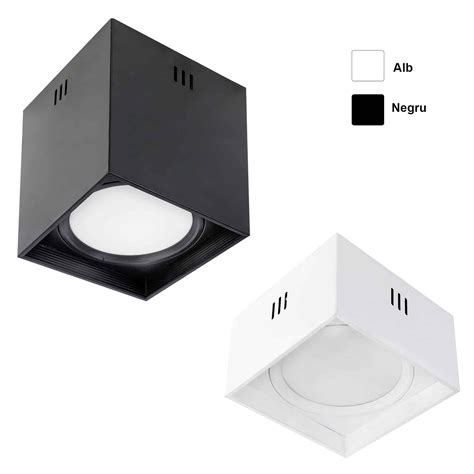 Plafoniera Led Tip Spot Aplicata Patrata Alb W K Ip