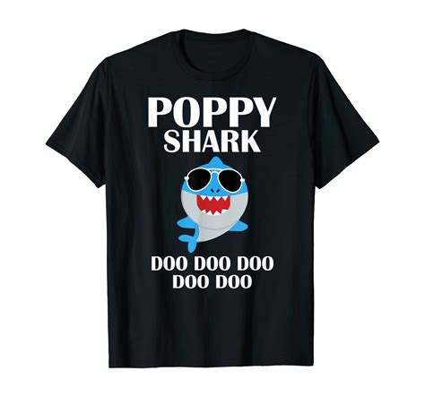 Poppy Shark Shirt Doo Doo Doo Fathers Day Poppy Birthday T Shirt