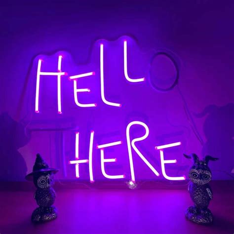 Hello There Hell Here Neon Signpersonalized Ts Halloween Decor