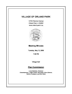 Fillable Online Ordinance Resolution Village Of Orland Park Fax