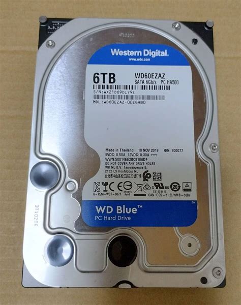 HDD 6TB ハードディスク WESTERN DIGITAL WD60EZAZ 3 5インチ SATA 6G 5400rpm 256MB