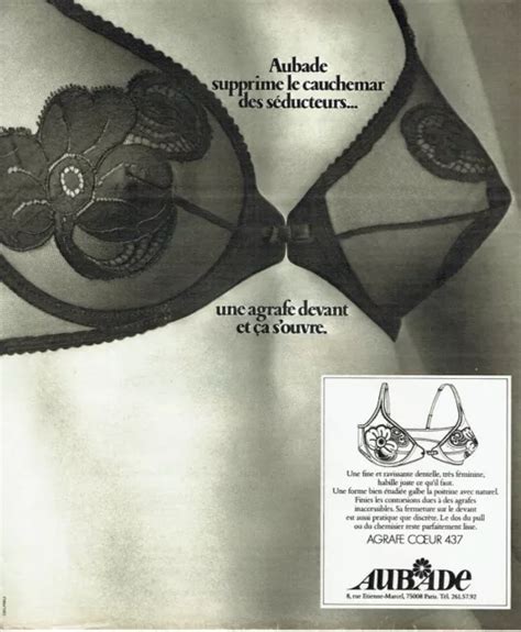 PUBLICITÉ ADVERTISING 0522 1976 Aubade soutien gorge agraphe coeur sous