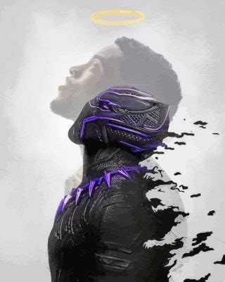 Chadwick Boseman Black Panther Paint By Numbers - Numeral Paint Kit