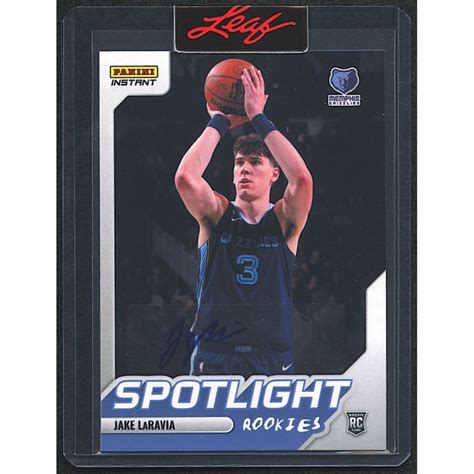 Jake LaRavia Signed 2022 23 Panini Instant Spotlight RS19 RC Leaf