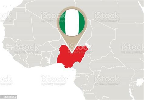 Nigeria On World Map Stock Illustration Download Image Now Africa