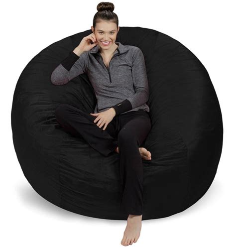 Sofa Sack Puff Gigante De 6 Pies Tela Negro Envío gratis