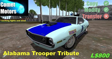 Second Life Marketplace - 1971 Javelin Alabama State Trooper Tribute