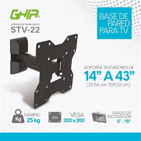 Soporte Ghia Stv Para Pantalla Led Lcd Kg Max