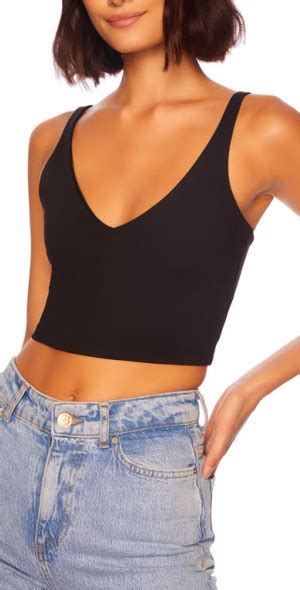 Susana Monaco Very V Crop Tank In Black