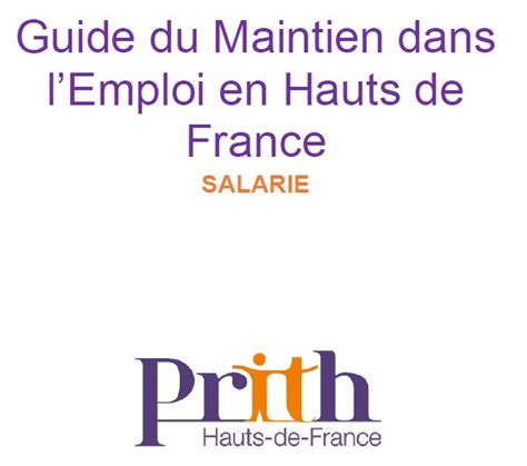 Guide Du Maintien Dans Lemploi En Hauts De France Brochure Prith