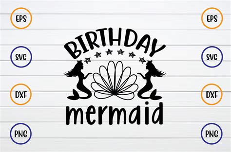 Birthday Mermaid Svg Graphic By Shahinrahman312001 Creative Fabrica