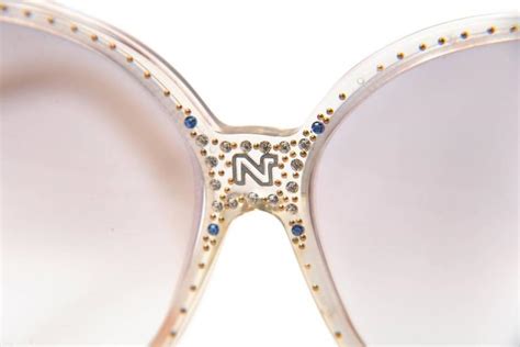 1980s Nina Ricci Clear Prescription Sunglasses With Rhinestones At 1stdibs Rhinestone