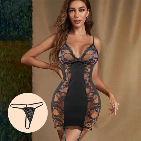 Women S Sexy Lingerie Babydoll G String Sleepwear Underwear Lace Dress