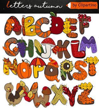 Autumn Alphabet Clip Art /Thanksgiving Day Alphabet/ Commercial use ...