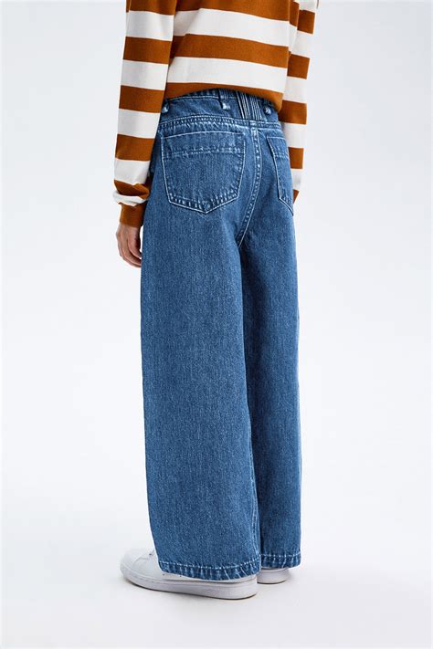 Джинсы-трубы из 100% хлопка для девочки синий деним купить в интернет ...