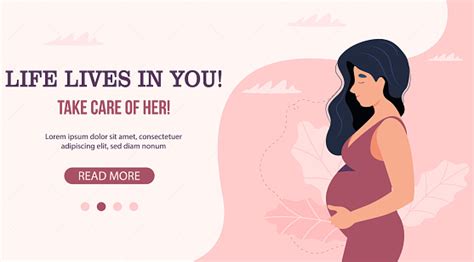 Pregnant Woman Illustration Pregnancy Motherhood Concept Vector