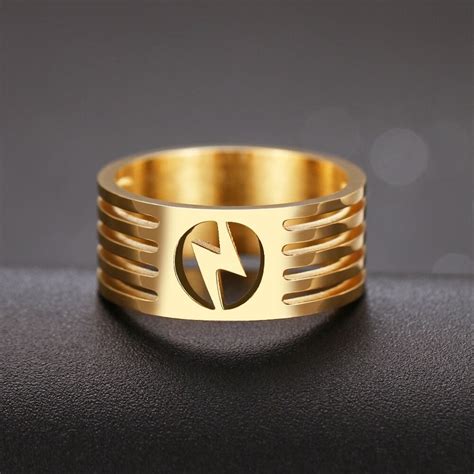 Lightning Bolt Ring In Stainless Steel Hollowed Out Goldsilver