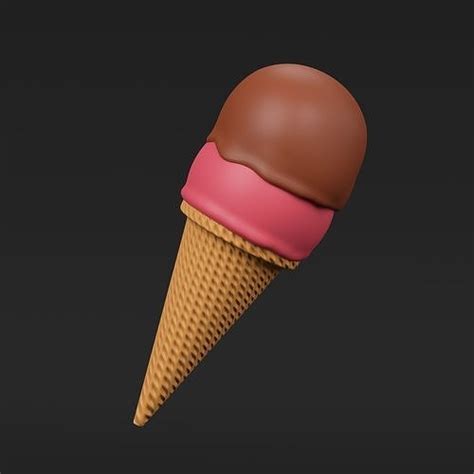 Ice Cream Cone D Model Cgtrader