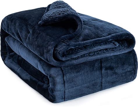 いたします Sherpa Fleece Weighted Blanket 15lbs For Adult Thick Fuzzy Bed