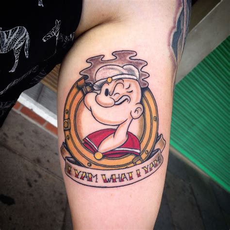 Popeye Tattoo by Sammy | Popeye tattoo, Hand tattoos for guys, Hand tattoos