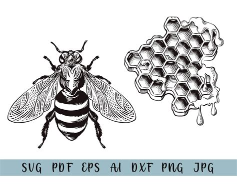 Honeycomb Honey Bee Svg