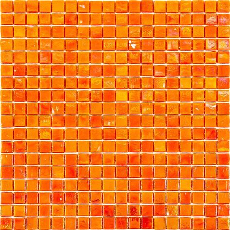 Pearlescent Orange Cream Squares Glass Pool Tile Sample Swatch Free Shipping On Tile Samples